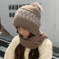 thumbnail image 2 of ievspot 1 Pcs Womens Winter Beanie Hat and Knitted Scarf Set with Pom Soft Warm Knit Skull Cap for Women, 2 of 8