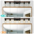 thumbnail image 5 of 42" Rustic 6-Light Vanity Light, Industrial Bathroom Wall Sconce with Clear Glass Shades & Wood Accent, Modern Farmhouse Bathroom Light Fixture for Vanity, Powder Room (Bulbs Not Included), 5 of 12