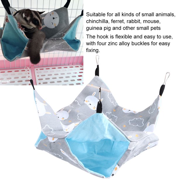Hamaca para hámster cama columpio colgante para mascotas pequeñas saco de dormir fresco hamacas refrescantes de lona de doble capa para hámster de verano para animales ANGGREK Otros