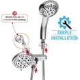thumbnail image 4 of 3-Way High Pressure Shower Head Combo – 9 Spray Settings Handheld Shower Head and 6 Spray Settings Rain Showerhead with 60 Inch Hose, 4 of 6