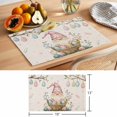thumbnail image 6 of Easter Basket Gnome Placemats Set of 12, Vintage Pink Blue Eggs Branch Spring Floral Linen Texture Non-Slip Place Mats Washable Table Mats for Kitchen Dining Table Decorations Indoor/Outdoor, 6 of 9