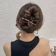 thumbnail image 3 of HEVIRGO Women Hair Clip Faux Leather Twist Bowknot Decor Hair Pin Back Head Hair Barrette Headwear Hair Accessories, 3 of 8