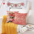 thumbnail image 3 of Happy Mothers Day Pillow Covers 16x16 Set of 4 Pink Carnation Floral Throw Pillow Covers I Love Mom Cushion Covers Pillow Case Gift for Mother Grandma Birthday Home Outdoor Sofa Decoration (16 by 16), 3 of 6