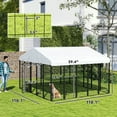 thumbnail image 3 of YYAo Doghouse, Puppy Shelter,Outdoor Dog Kennel with 360° Rotating & 4 Levels Adjustable Bowls, Waterproof Cover, 3 of 10