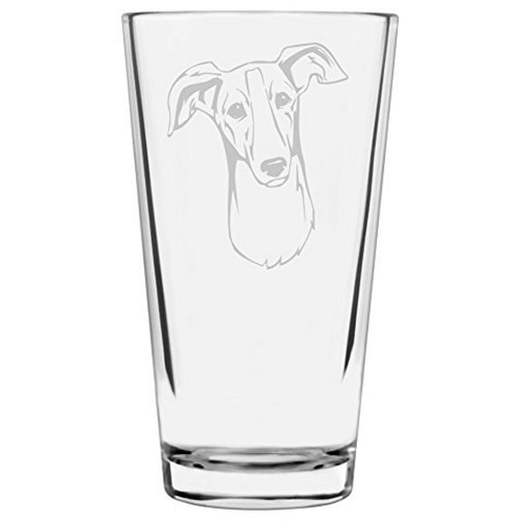 Polish Greyhound Dog Themed Etched All Purpose 16oz Libbey Pint Glass