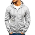 thumbnail image 5 of Men Casual Solid Color Hoodies Harajuku High Street Hooded Sweatshirts Y2K Streetwear Hip Hop Gothic Zip Up Loose Jacket Coats, 5 of 6