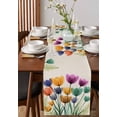 thumbnail image 4 of Ldtrchee Tulips Countryside Table Runner 120 Inches, Purple Blue Colorful Flowers Field Bed Runner Dresser Scarves Tabletop for Indoor Outdoor Parties/Ceremony/Banquet, 13"x 120", 4 of 8