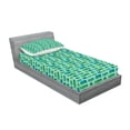thumbnail image 2 of Camper Fitted Sheet & Pillow Sham Set, Grid Style Squares Background with Various Caravan Models Travel, Decorative Printed 4 Piece Bedding Decor Set, Twinxl, Mint Green Green, by Ambesonne, 2 of 3