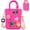 Hot Pink, variant on Mini Beach Tote Bag, Cute Summer Tote for Women & Little Girls with 20 Charms, Adjustable Shoulder Strap Casual Travel Beach Bag