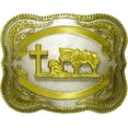 thumbnail image 1 of Moranse Religion Cross Cowboy Kneeling Prayer And Horse Design Belt Buckles, 1 of 6