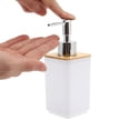 thumbnail image 3 of Unique Bargains 1 Set  Square Soap Pump Dispenser Set for Bathroom for Laundry Rooms White, 3 of 6