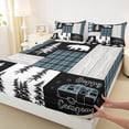 thumbnail image 3 of Homewish Camper Car Rv Bed Sheets,Old Barn Door King Sheets,Howling Wolves Silhouette Sheet Set For Boy,Microfiber Bedroom Decor,4-Piece, 3 of 7