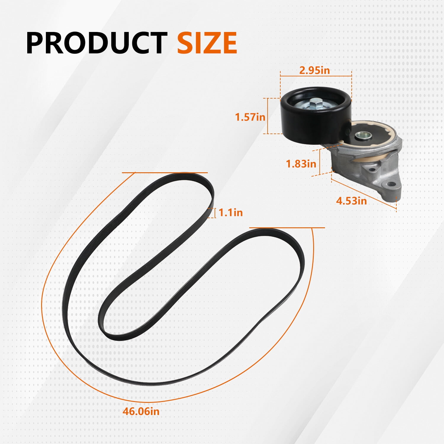 New Belt Tensioner Pulley ＆ Drive Belt for Toyota Sequoia Land Cruiser Tundra