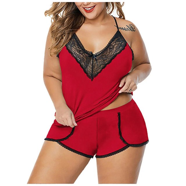 Lencería Sexy de talla grande para mujer, ropa interior erótica de empalme de encaje, camisola sexual, pantalones cortos, Porno exótico, picardías, disfraces, pijama