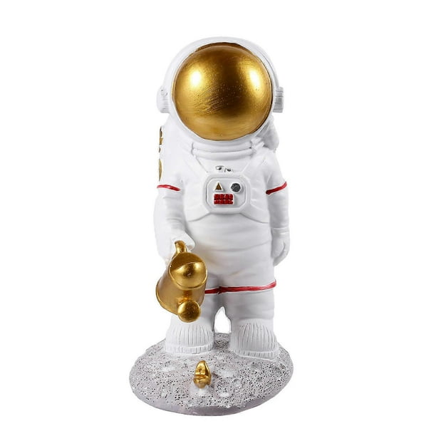 Miniature Astronaut Desktop Ornament Spaceman Statue Household Decor Children Silver 15.3X9cm Decorative 1Pack
