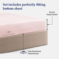 thumbnail image 2 of 5 Piece Sheet Set 100% Egyptian Cotton 1000 Thread Count Luxury Hotel Quality Sheet Set Italian Finish Premium Sheets Long Staple Fits Up to 18 Inch Deep Pocket (5 Piece Split King,Blush), 2 of 7