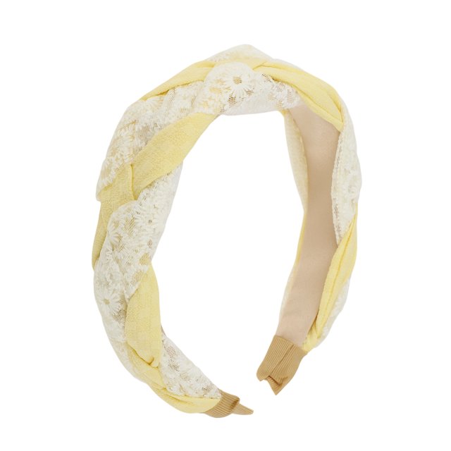 Ofertas Únicas 1 Pc Diademas Trenzadas de Encaje Amarillas