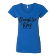 thumbnail image 2 of Wild Bobby Daughter Of The King 2 Corinthians 6:18 Inspirational/Christian Women Standard V-Neck Tee, Royal, X-Large, 2 of 5