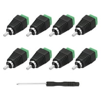 8Pcs RCA Cable Solderless Adapter, Audio/Video Speaker Wire RCA Male Plugs, Screw Terminal Connector, Black(Includes Screwdriver)