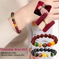 thumbnail image 3 of Red Cinnabar Round Bead Men Woman Luck Fortune Charm Energy Bracelet Gift- M9S3, 3 of 6