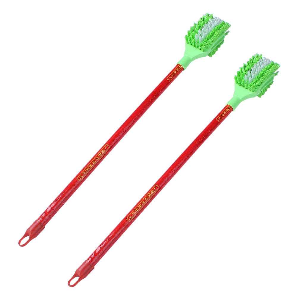 2pcs Home Toilet Brush Wooden Long Handle Toilet Cleaner Brush for