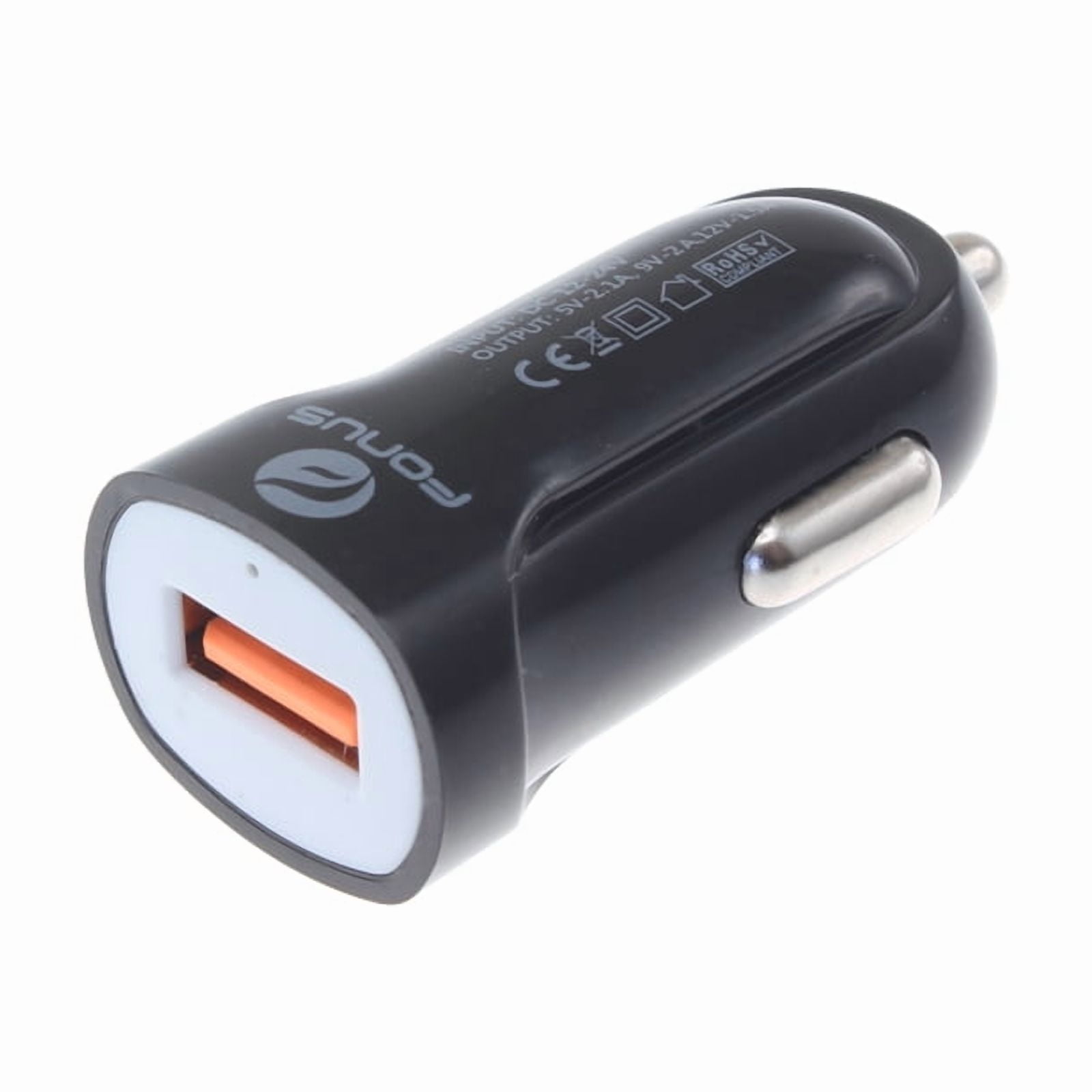 24W Fast Car Charger for TCL NxtPaper 11/Tab 11 - Coiled USB Cable Micro-USB to USB-C Adapter Power Cord Wire Quick Charge DC Socket