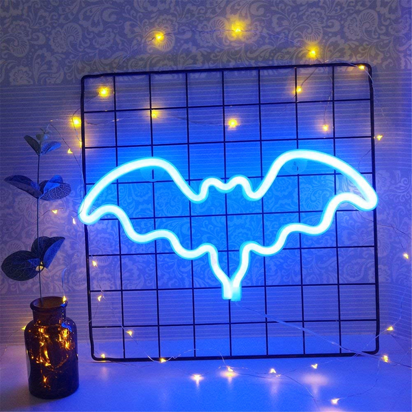  Halloween Bat Neon Signs, Bat Neon Light Sign for Bedroom Wall  Decor, USB Powered Light up Sign with Base, Bat LED Signs Room Decor  Aesthetic for Halloween Decoration, Gift, 9.45×6.69 