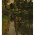 thumbnail image 2 of Friedrich Kallmorgen 20x22 Gold Ornate Framed and Double Matted Museum Art Print Titled - Landscape with a Creek, 2 of 4