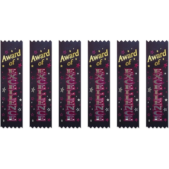 Beistle Award of Excellence Value Ribbons, 11/2 by 61/4-Inch, 30-Pack,Multicolored