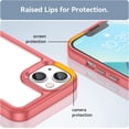 thumbnail image 4 of Case for iPhone 14 Case Slim Dropproof [Defend from Drop/Scratch/Slip/Fingerprint] Clear Acrylic Hard Back Soft TPU Bumper Hybrid Phone Cover for iPhone 14-Red, 4 of 16