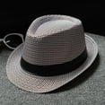 thumbnail image 2 of MSJUHEG derby hat Fedora Hats for Women Fedora Hat Cap for Men Fedora Hats for Men Mens Fedora Hats Straw Fedora Hats for Men Straw Hat Fedora Sun Hats for Women Z2 Coffee One Size, 2 of 3