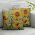 thumbnail image 3 of Creowell Flowers Linen Background Art Nouveau Modern Rustic Decorative Couch Pillow Cases Square 1PC Throw Pillow Cover Home Decor 24x24in, 3 of 5