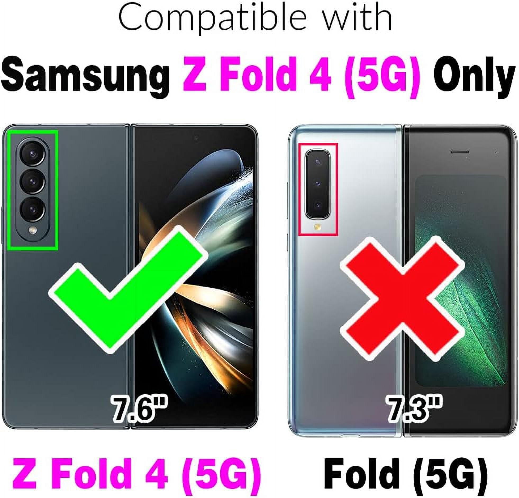 Phone Case for Samsung Galaxy Z Fold 4 5G 2022 Zipper Wallet Cover with S Pen and Leather Flip RFID Blocking Card Holder Stand Cell Accessories ZFold4 Z4 Fold4 4Z ZFold45G Women Girls Wine Red