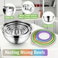 thumbnail image 3 of Vesteel Mixing Bowls with Lids Set of 8, Stainless Steel Prep Bowls with Upgraded Airtight Visible Lid, Metal Nesting Bowl Attach with 3 Graters for Kitchen Grating/ Shredding / Mixing - Multicolor, 3 of 8