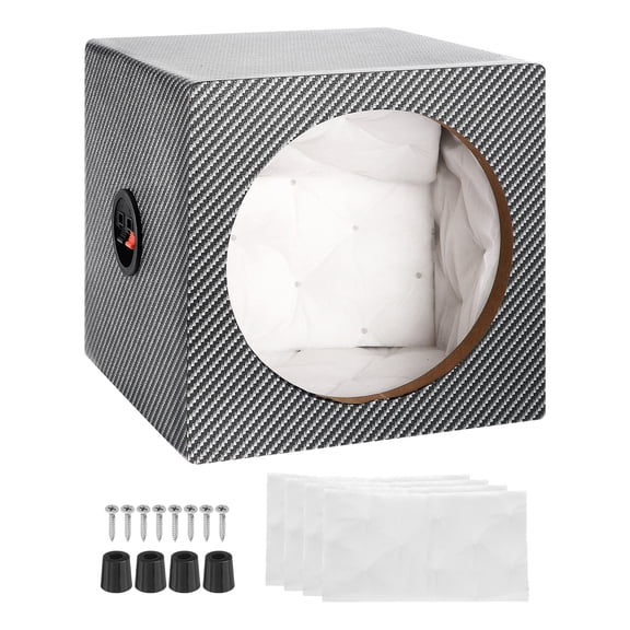 6.5 Inch Ported Wooden Speaker Enclosure, Black White Single Vented Subwoofer Box Car Audio Truck Speaker Box for DIY Home Vehicle Audio Sound Supplies
