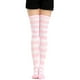 thumbnail image 1 of Calcetines largos de punto para mujer y niña, medias largas con rayas de colores contrastantes por encima de la rodilla y hasta el muslo, 1 of 1