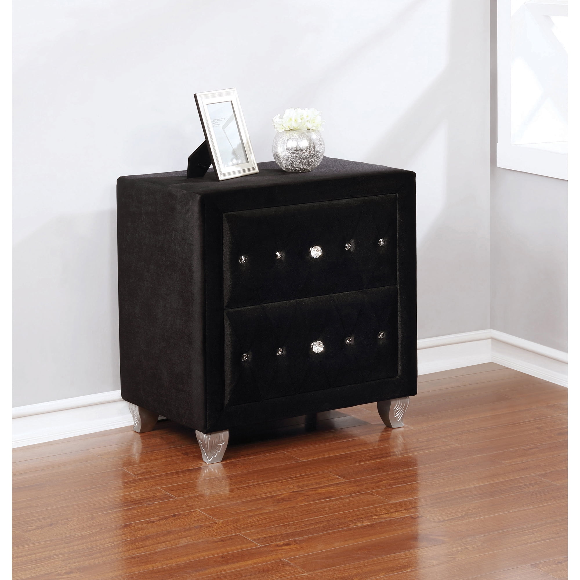 black velvet bedside tables