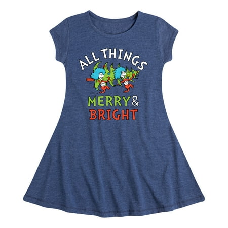 

Cat in the Hat - All Things Merry And Bright - Toddler And Youth Girls Fit And Flare Dress