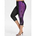 thumbnail image 2 of Más el tamaño de pulpo mallas de impresión recortada de gran altura Rosegal Leggings de talla grande, 2 of 5