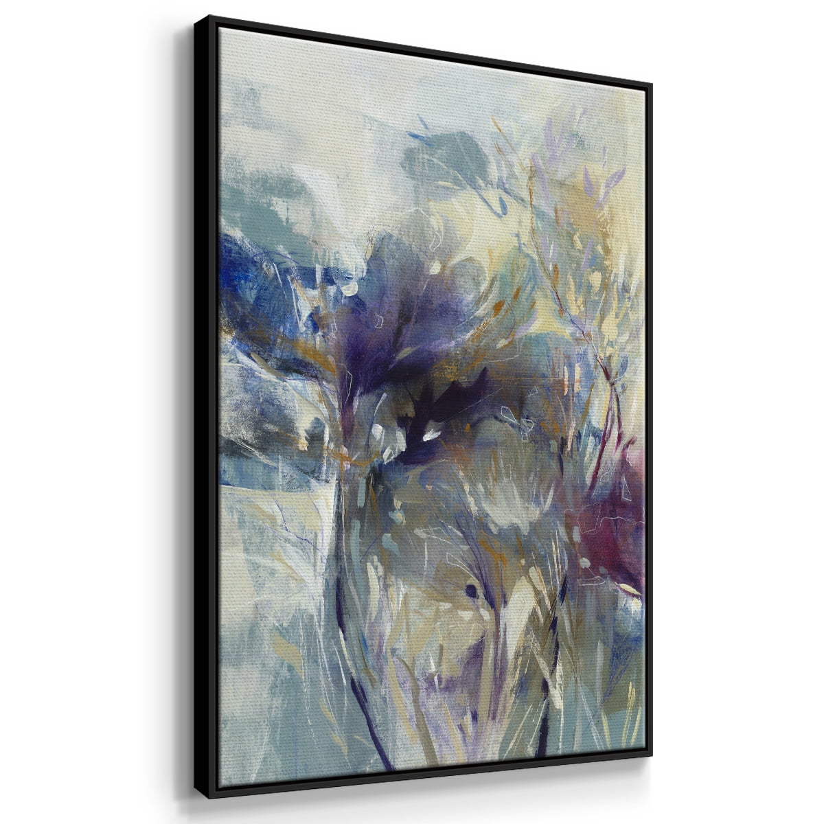 Meadow Saffron I Framed Premium Gallery Wrapped Canvas - Ready to Hang - 17 x 25 - Black Floating Frame