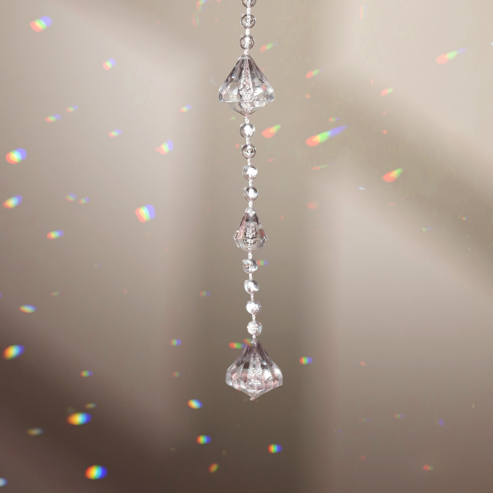 Unique Bargains Acrylic Crystal Garland Strands Clear Beads Chandelier 6.56ft