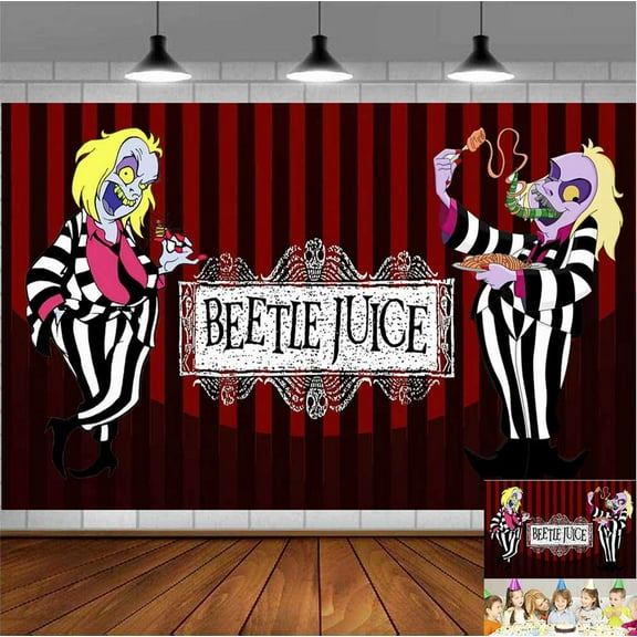 beetlejuice Backdrop Banner Party Supplies Poster Movie Theme Background for Photography Kids Birthday Decorations