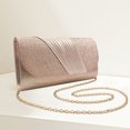thumbnail image 1 of Bolso de mano para mujer, diseño de empalme, bolsos de mano de noche brillantes, soporte para teléfono, plisado, exquisito, para asistir a banquetes, 1 of 8