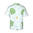 thumbnail image 3 of Daiia Kawaii Frogs Hawaiian Shirt for Men Gentle Cotton Regular Short Sleeve Casual-X-Large, 3 of 9