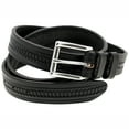 thumbnail image 2 of 1 1/4" Black Bridle Leather Belt With Embossing And Double Loops Made In USA, 2 of 4