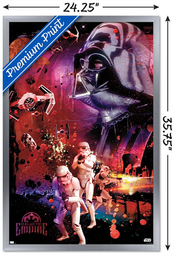 Star Wars: Empire Strikes Back - Empire Wall Poster, 22.375" x 34", Framed