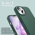 thumbnail image 3 of JETech [3 in 1] Silicone Case for iPhone 14 Plus 6.7-Inch, with 2-Pack Screen Protector and 2-Pack Camera Lens Protector, Full Coverage Tempered Glass Film, Shockproof Phone Cover (Midnight Green), 3 of 6
