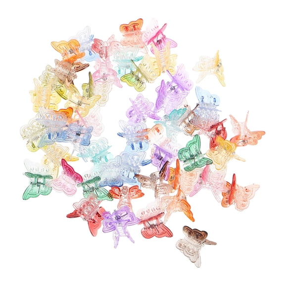 BESTYASH 50pcs Multi-Color Crystal Butterfly Hair Clips Perfect for Braiding and Styling Hairstyles