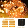 thumbnail image 2 of Juego de 2 luces solares de cadena de 10 m y 100 LED, IP65, impermeables, 8 modos de iluminación, alambre de cobre para jardín, exteriores, fiestas, bodas, patios y Navidad, 2 of 5