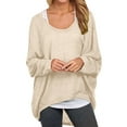 thumbnail image 2 of Beige Sweaters for Womens Batwing Sleeve Pullover Tops Off Shoulder Loose Oversized Baggy Sweater Shirts Casual T Shirt Blouses Womens Fall Fashion 2025, 2 of 5